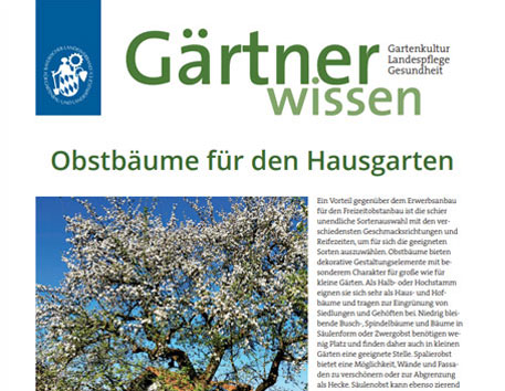 Gärtner wissen: Obstbäume für den Hausgarten (Quelle: Bayerischer Landesverband)