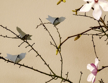 Frühlingsvögel aus Papier (Foto: Regina Stoll-Kreil)